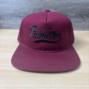 Primitive‎ Hat Cap Snap Back Red Maroon Script One Size Adjustable